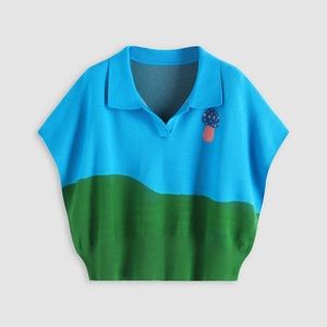 Mushroom Magic Oversized Collared Sweater Vest